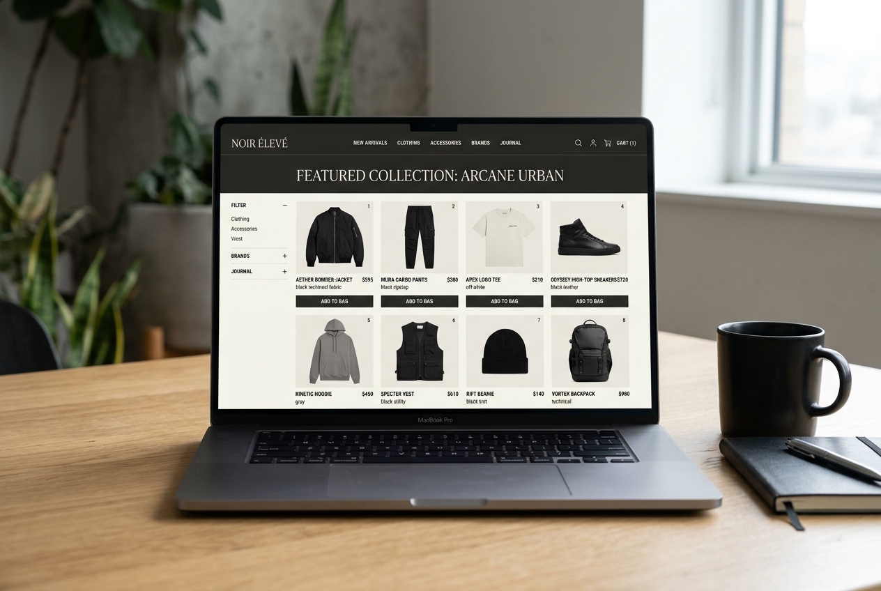 Noir Élevé - E-Commerce Store & Development Mockup