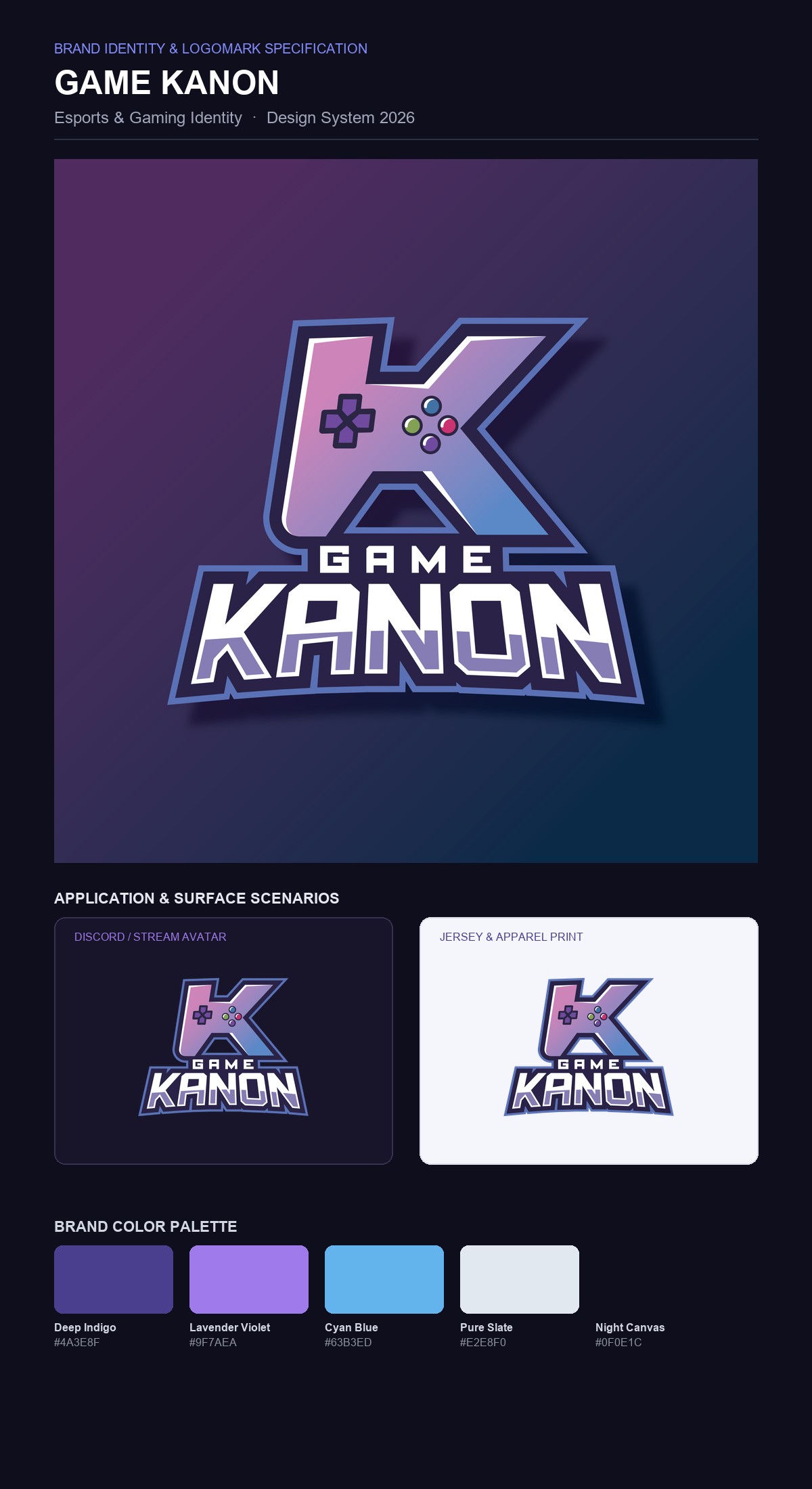 Game Kanon - Brand Identity & Design System Specification
