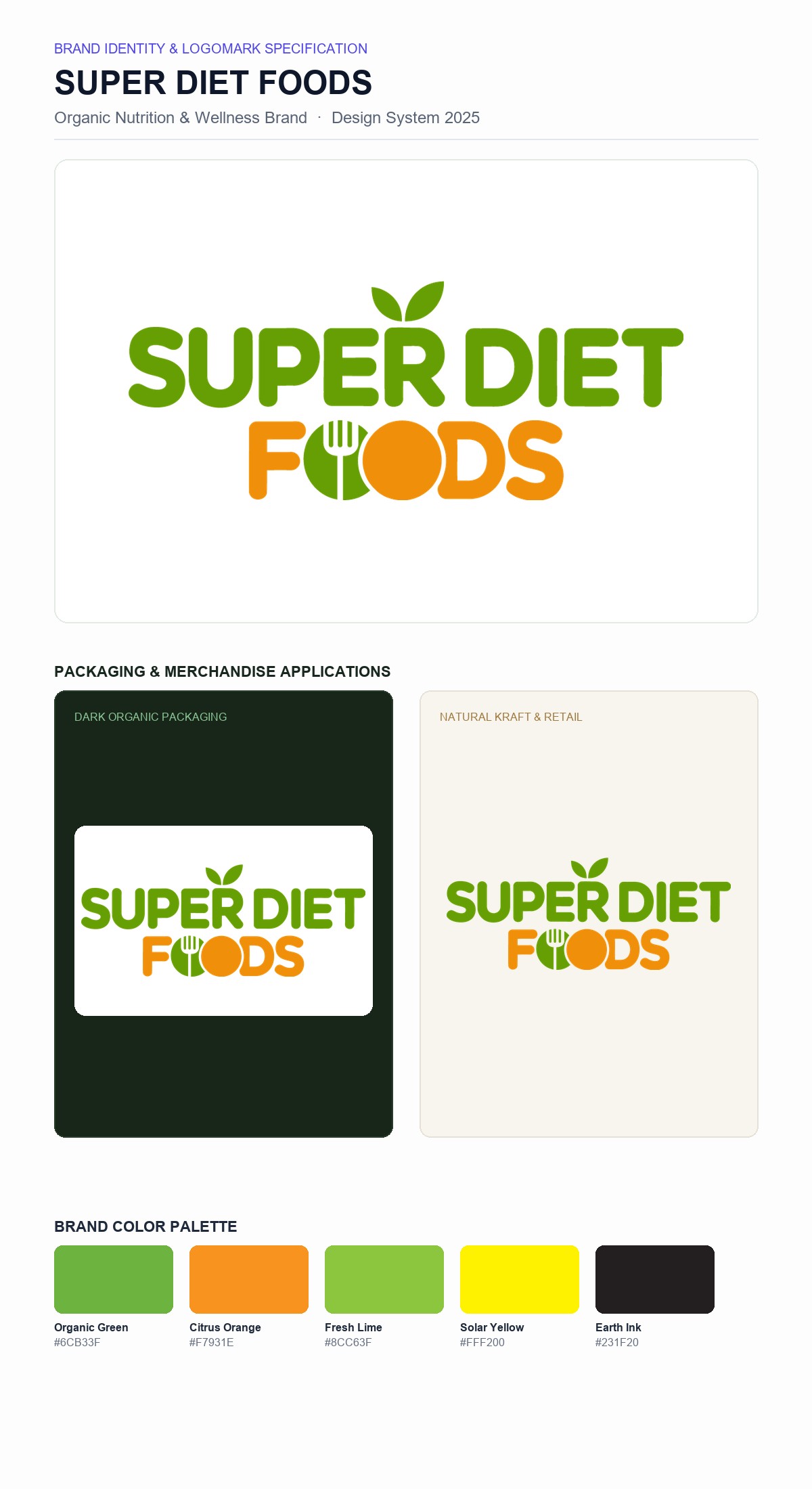 Super Diet Foods - Brand Identity Specification