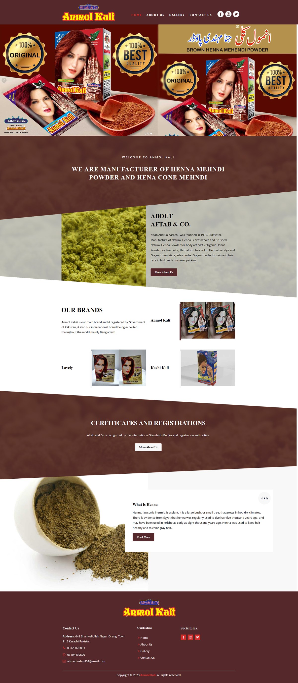 Anmol Kali - Live Website Full Preview