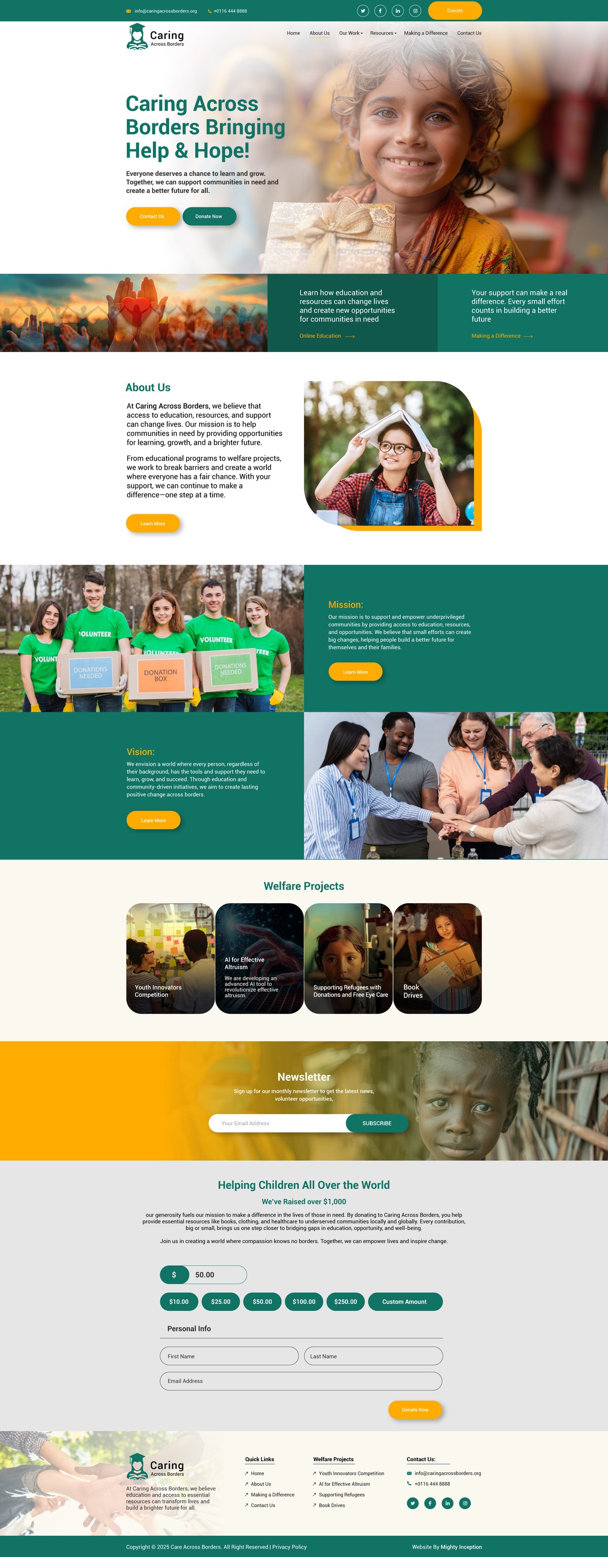 Caring Across Borders - Live Website Full Preview