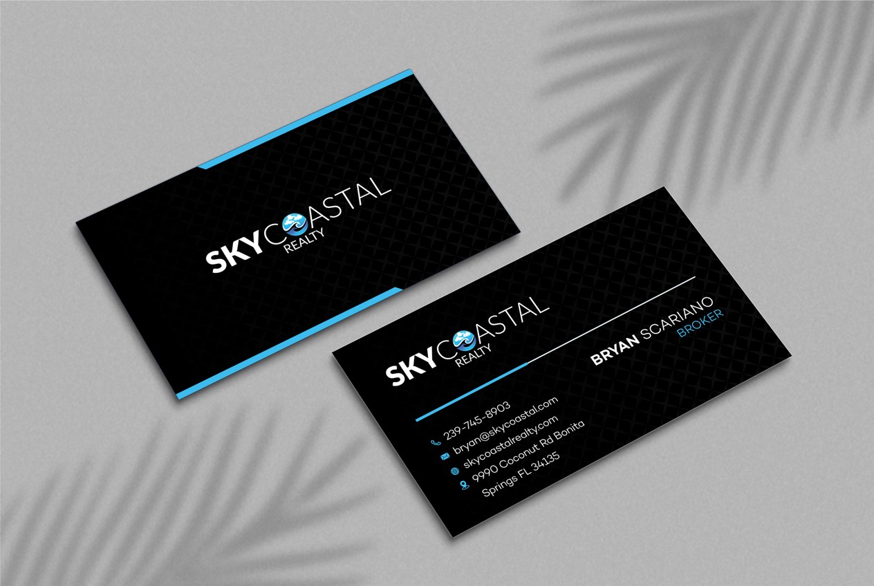 Sky Coastal Realty - Premium Dark Letterpress Visiting Card